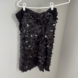 Beginning Boutique Strapless Black Sparkly Dress